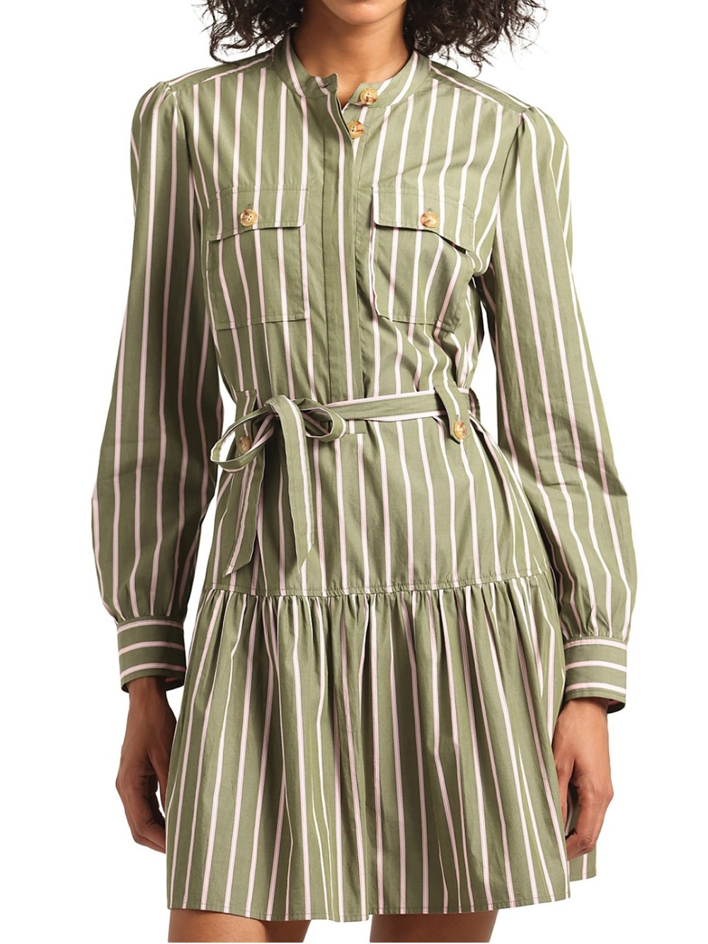 Derek Lam 10 Crosby Kayla Utility Mini Shirtdress